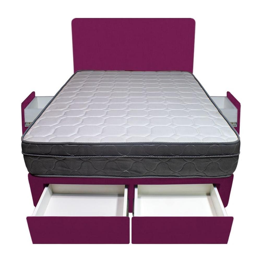 Dormitorio Turin + 4 Cajones 2 Plz + Cabecera - Purpura Dormitorio Turin + 4 Cajones 2 Plz + Cabecera - Purpura