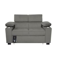 Sofá Cama Baltimore con Porta Vasos y Bolsillo 1.5 plz - Gris Oscuro