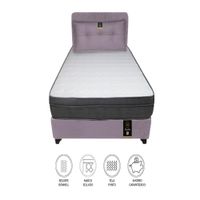 Dormitorio Turin 2 Plz + Cabecera Ajustable + Cojín - Lila