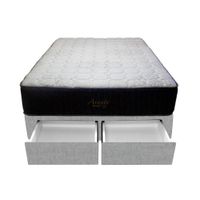 Cama Pocket Vip + 2 Cajones 2 Plz + 2 almohadas - Gris Claro
