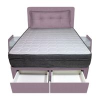 Dormitorio Turin + 4 Cajones 2 Plz + Cabecera + Cojin - Lila