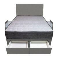 Dormitorio Turin + 4 Cajones 2 Plz + Cabecera - Gris Oscuro