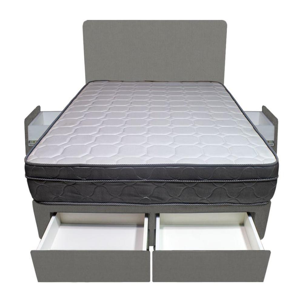 Dormitorio Turin + 4 Cajones 2 Plz + Cabecera - Gris Oscuro