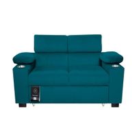 Sofá Cama Baltimore con Porta Vasos y Bolsillo 2plz - Cobalto