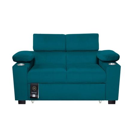 Sofá Cama Baltimore con Porta Vasos y Bolsillo 2plz - Cobalto Sofá Cama Baltimore con Porta Vasos y Bolsillo 2plz - Cobalto