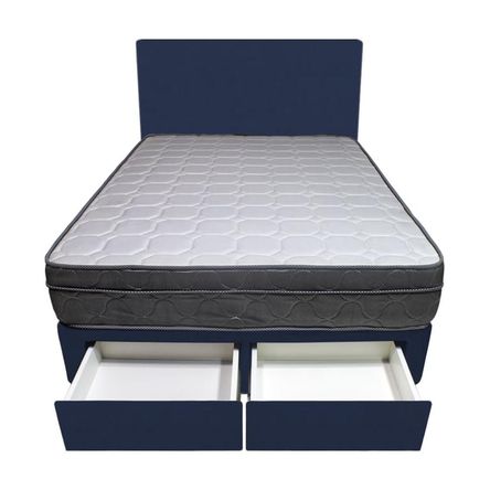 Dormitorio Turin + 2 Cajones 2 Plz + Cabecera - Azul Marino Dormitorio Turin + 2 Cajones 2 Plz + Cabecera - Azul Marino