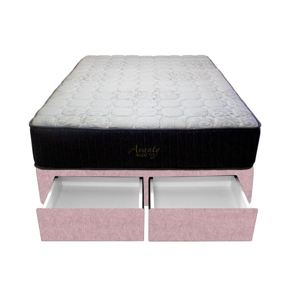 Cama Pocket Vip + 2 Cajones 2 Plz + 2 almohadas - Rosado Cama Pocket Vip + 2 Cajones 2 Plz + 2 almohadas - Rosado