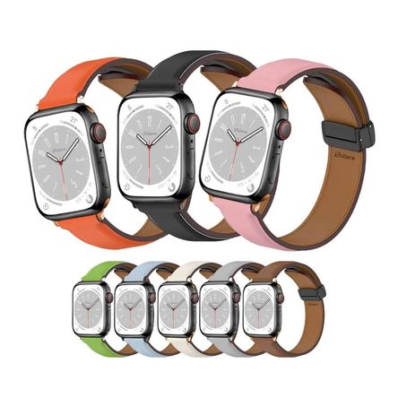 Correa de Cuero LUXURY para Applewatch 42-44-45-49mm Marron oscuro Correa de Cuero LUXURY para Applewatch 42-44-45-49mm Marron oscuro