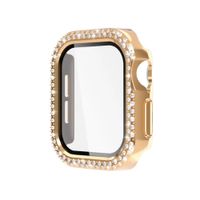 Bumper case doble piedras brillo para smartwatch de 40mm oro