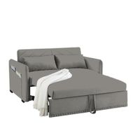 Sofá Cama Filipos con Almohadas y Bolsillos Laterales 2 Plz - Gris Oscuro