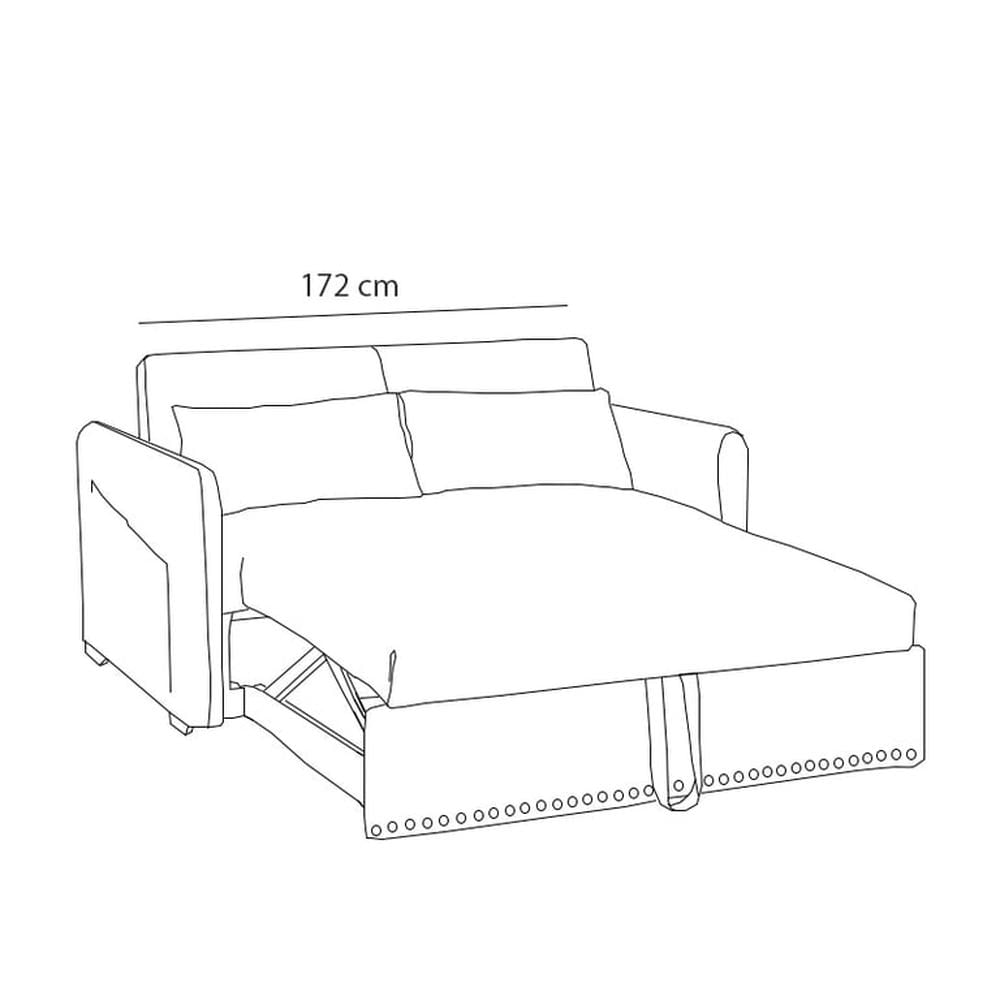 Sofá Cama Filipos con Almohadas y Bolsillos Laterales 2 Plz - Gris Claro