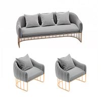Juego de sala 3 1 1 Luxury Sveti - Gris claro