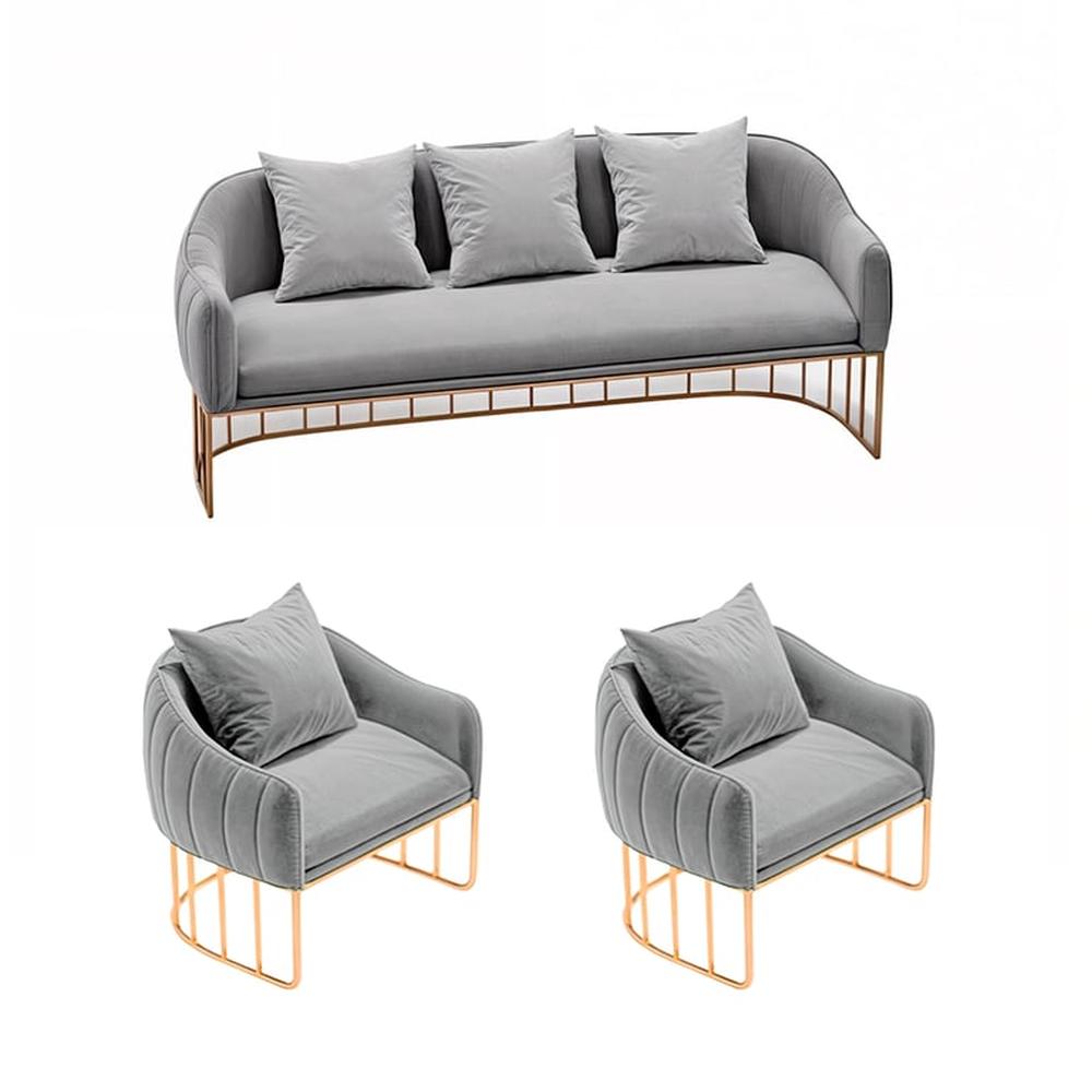 Juego de sala 3 1 1 Luxury Sveti - Gris claro