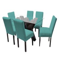 Juego de Comedor Fortalieza con 6 Sillas Mesa de Vidrio - Jade
