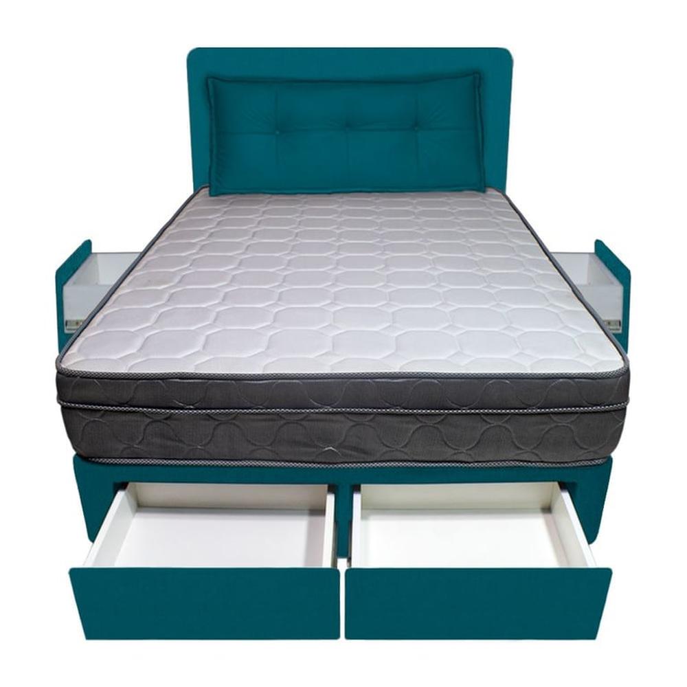 Dormitorio Turin + 4 Cajones Queen + Cabecera + Cojin - Cobalto Dormitorio Turin + 4 Cajones Queen + Cabecera + Cojin - Cobalto
