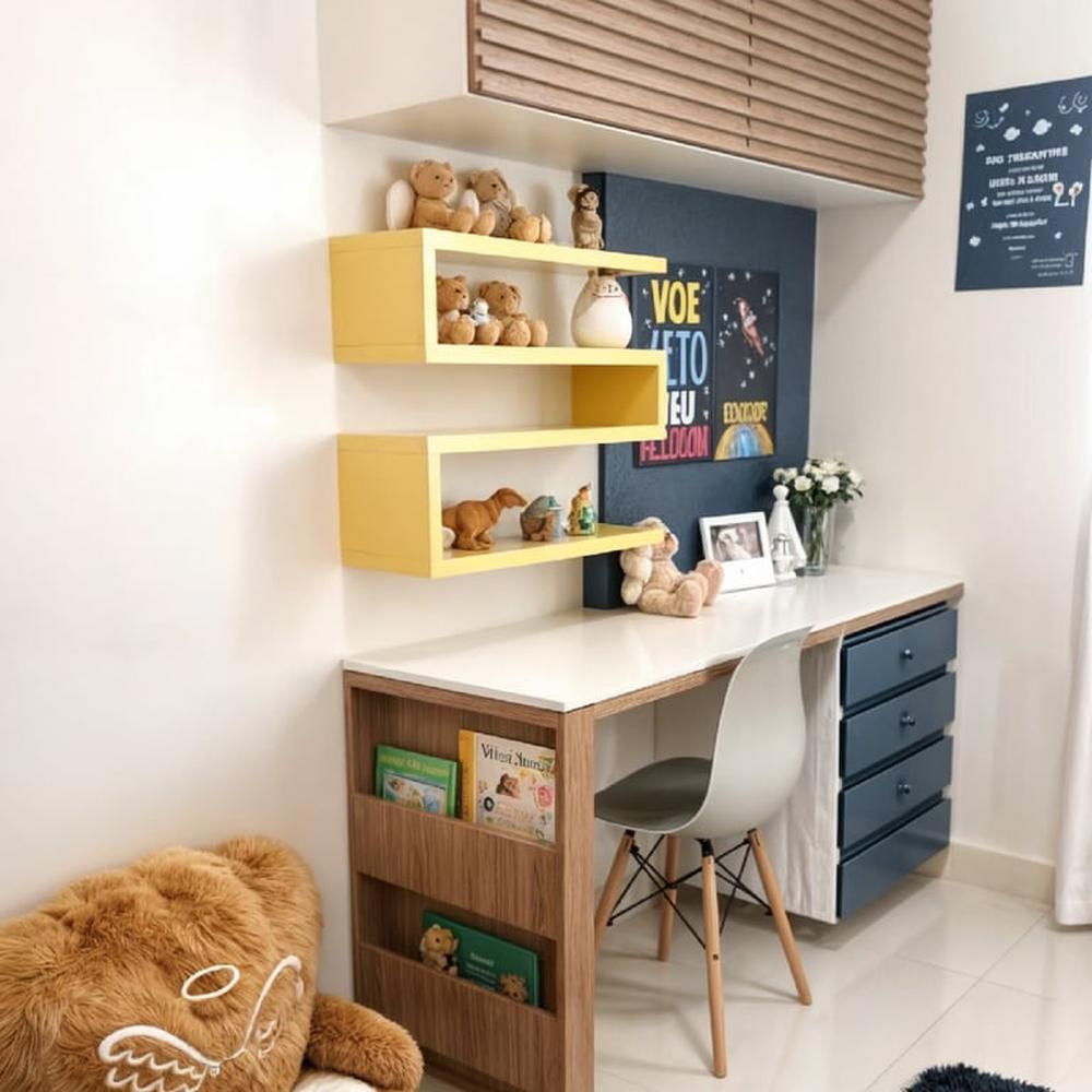 Escritorio con Cajones y Repisa aérea Taboria - Blanco