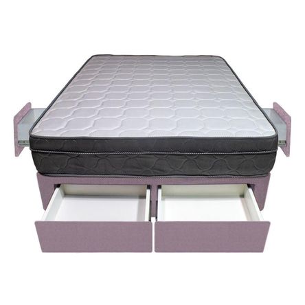 Cama Turin + 4 Cajones 2 Plz + 2 almohadas - Lila Cama Turin + 4 Cajones 2 Plz + 2 almohadas - Lila