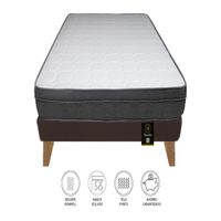 Cama Turin Slim 2 Plz + 2 almohadas - Chocolate