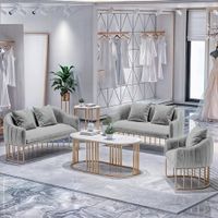 Juego de sala 3 2 1 Luxury Sveti + Mesa de centro - Gris claro