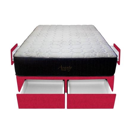 Cama Pocket Vip + 4 Cajones 2 Plz + 2 almohadas - Rojo Cama Pocket Vip + 4 Cajones 2 Plz + 2 almohadas - Rojo