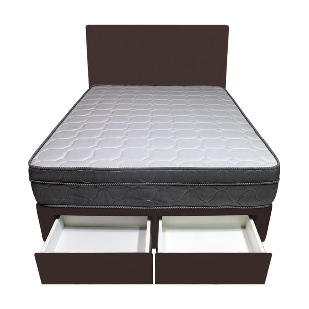 Dormitorio Turin + 2 Cajones 2 Plz + Cabecera - Chocolate Dormitorio Turin + 2 Cajones 2 Plz + Cabecera - Chocolate