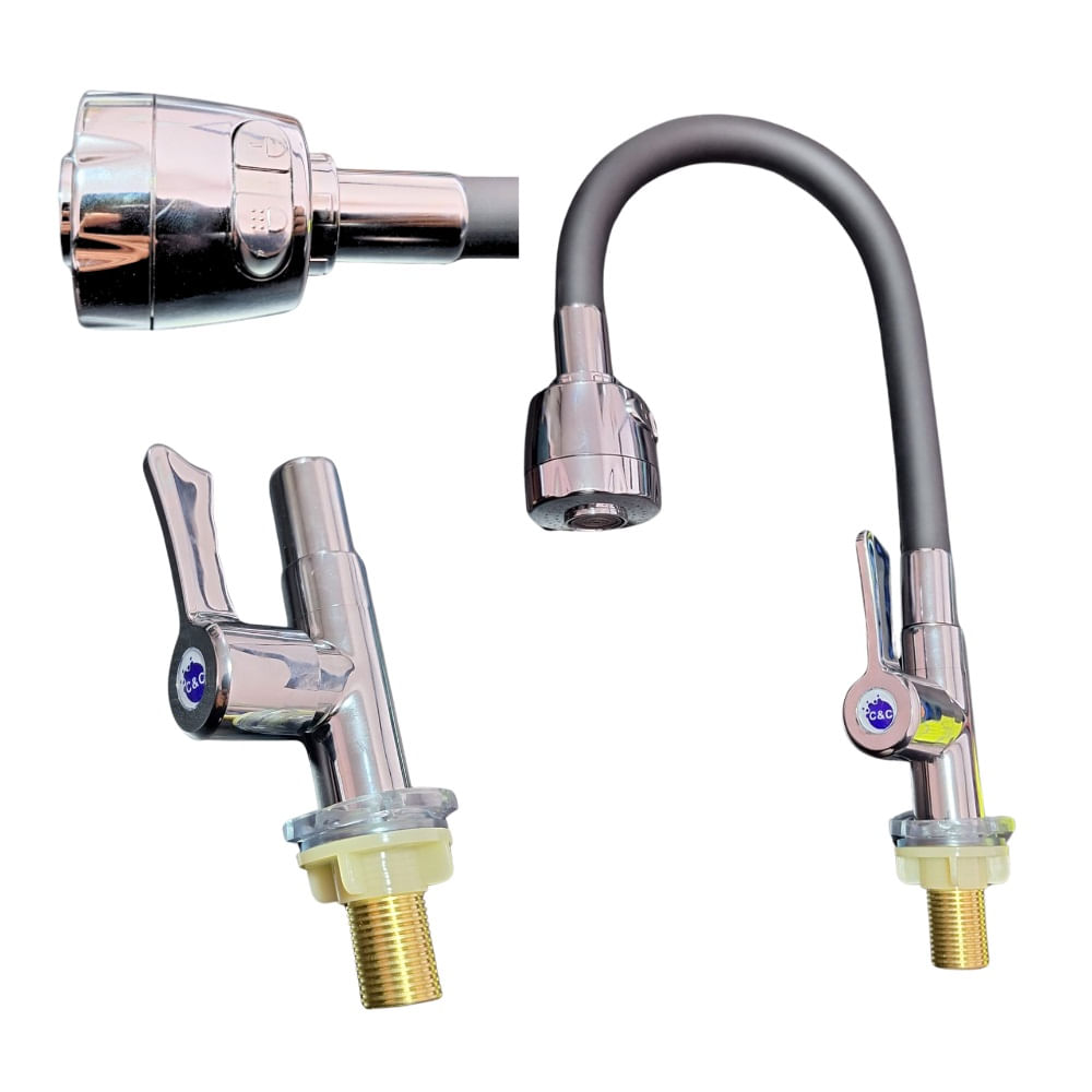 Caño Lavadero Vertical Flexible Elegante con 2 Funciones