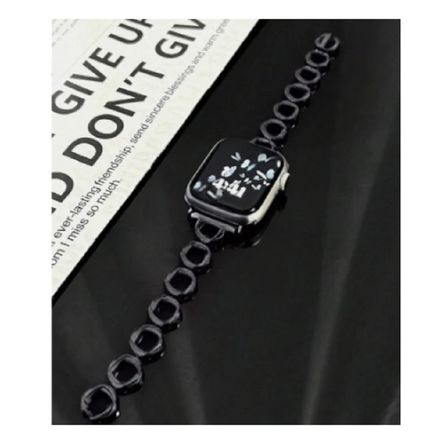 Correa Para Applewatch Y Watch Acero Rings Anillo  42 44 45 49mm Negro