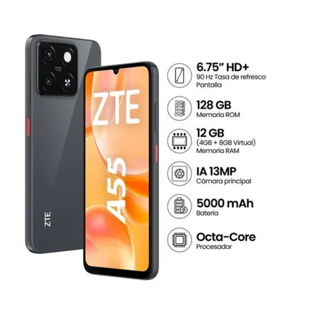 Celular Libre ZTE A55 675 128GB 4GB RAM Black Celular Libre ZTE A55 675 128GB 4GB RAM Black
