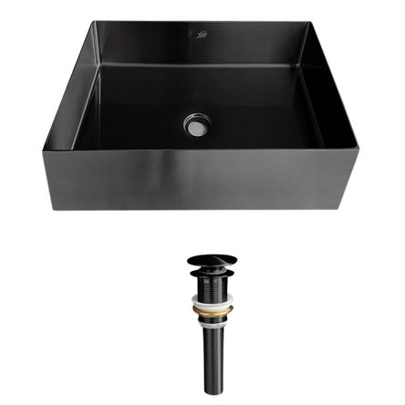 Lavabo de Lujo para Baño XM LA30401-4040 Acero Inoxidable 304 Negro Lavabo de Lujo para Baño XM LA30401 4040 Acero Inoxidable 304 Negro