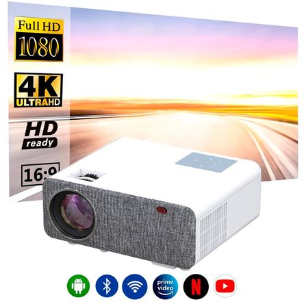 Proyector Smart Sd500 FullHD + Ecran 100 Pulgadas Gris