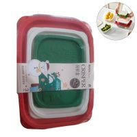 Set 3 contenedores/recipientes para guardar alimentos y más - Rojo
