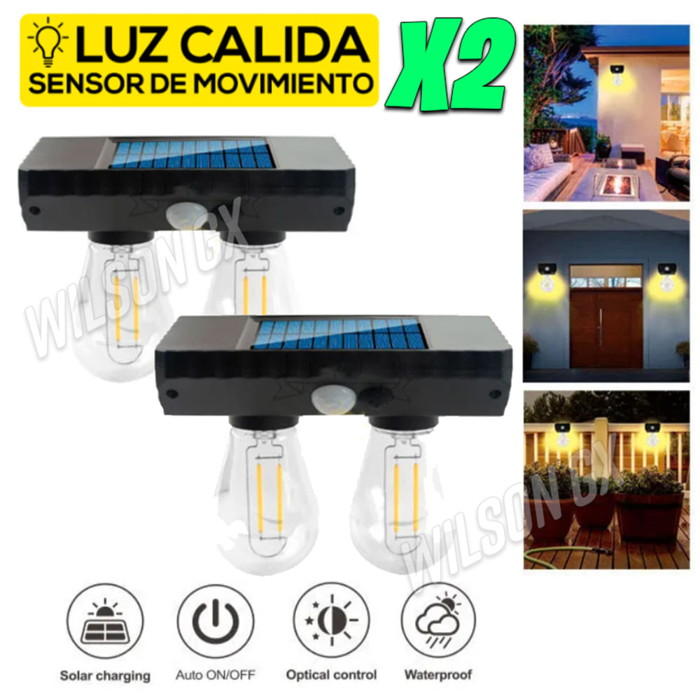 Combo 2 Luz Led Solar Doble Foco 2 en 1 Kit Lampara Reflector Combo 2 Luz Led Solar Doble Foco 2 en 1 Kit Lampara Reflector