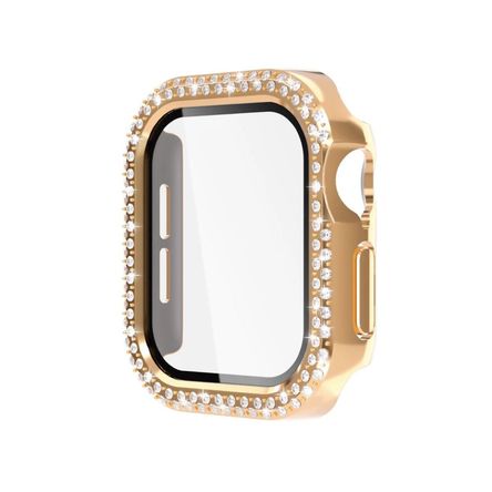 Bumper case doble piedras brillo para smartwatch de 41mm oro Bumper case doble piedras brillo para smartwatch de 41mm oro