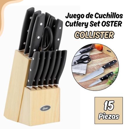 Set de Cuchillos Collister Oster de 15 piezas - Blanco Set de Cuchillos Collister Oster de 15 piezas - Blanco