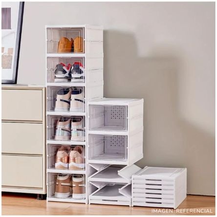Organizador de Zapatos Apilable Multiusos 6 Niveles Blanco Organizador de Zapatos Apilable Multiusos 6 Niveles Blanco