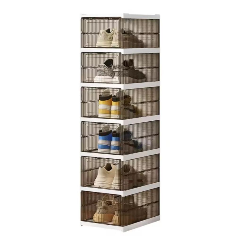 Organizador de Zapatos Apilable Multiusos 6 Niveles Negro