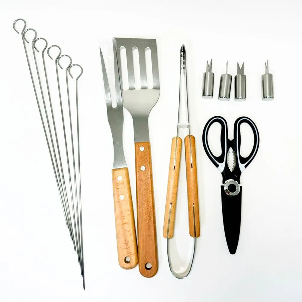 Set de Utensilios Parrilleros de 15 Piezas con Estuche – 10390073