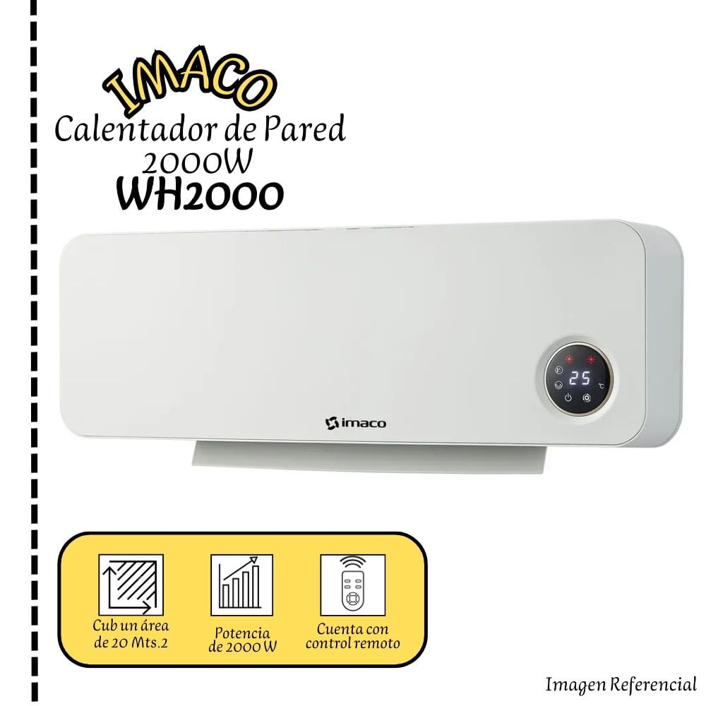 Calentador de Pared Imaco Con Control WH2000 Calentador de Pared Imaco Con Control WH2000
