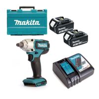 Llave de  Impacto 1/2"" 18v + 2 Baterias 3ah y Cargador Makita DTW190RFE