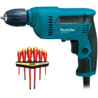 Taladro Rotación 3/8"" M6002B 450W MAKITA + SET 6PZ KM133