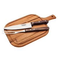 Kit para Asado Tabla  Cuchillo  Trinche