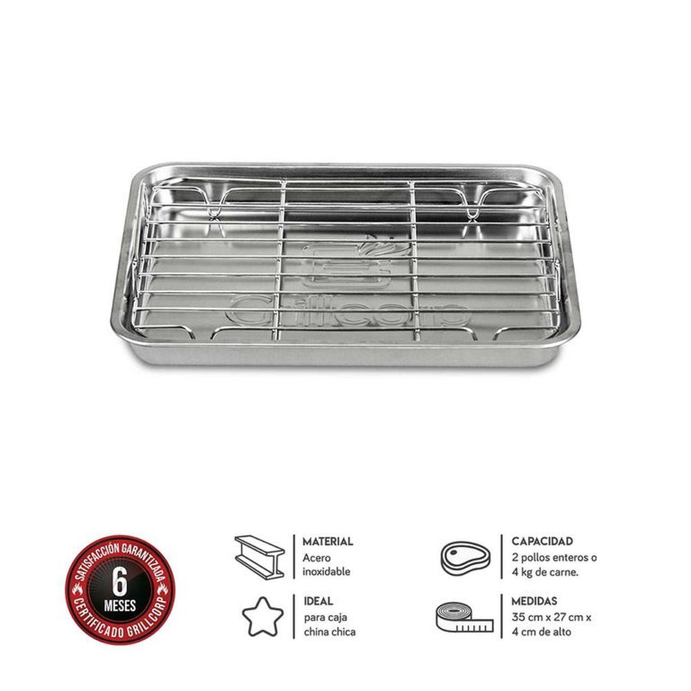 Bandeja y Rejilla Chica Inoxidable para Horno