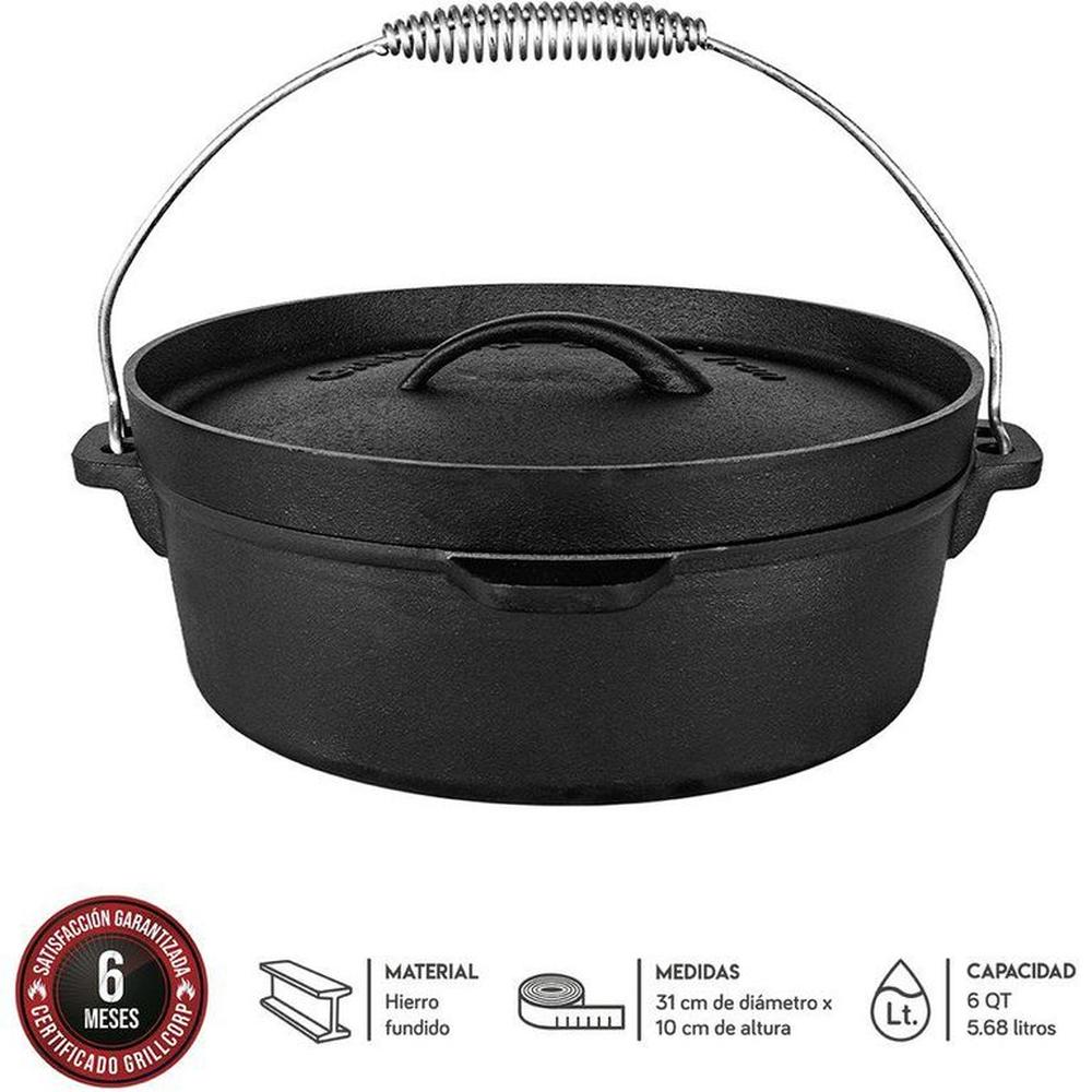 Olla holandesa de hierro fundido 6qt