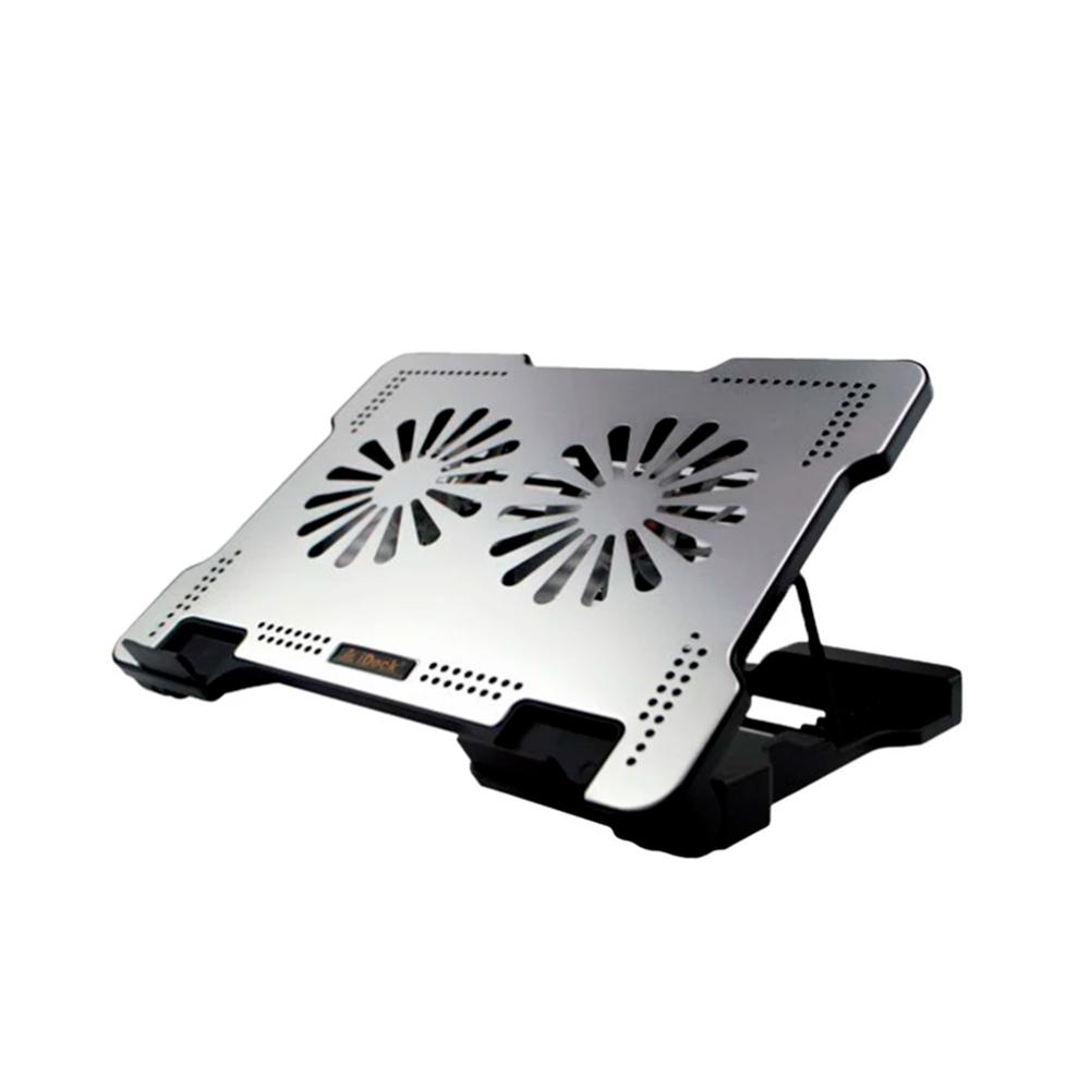 COOLER IDOCK 15.6"" N10 OFFICE ALUMINIO 2 VENTILADORES, 2 PUERTOS USB - P/N: N10-2