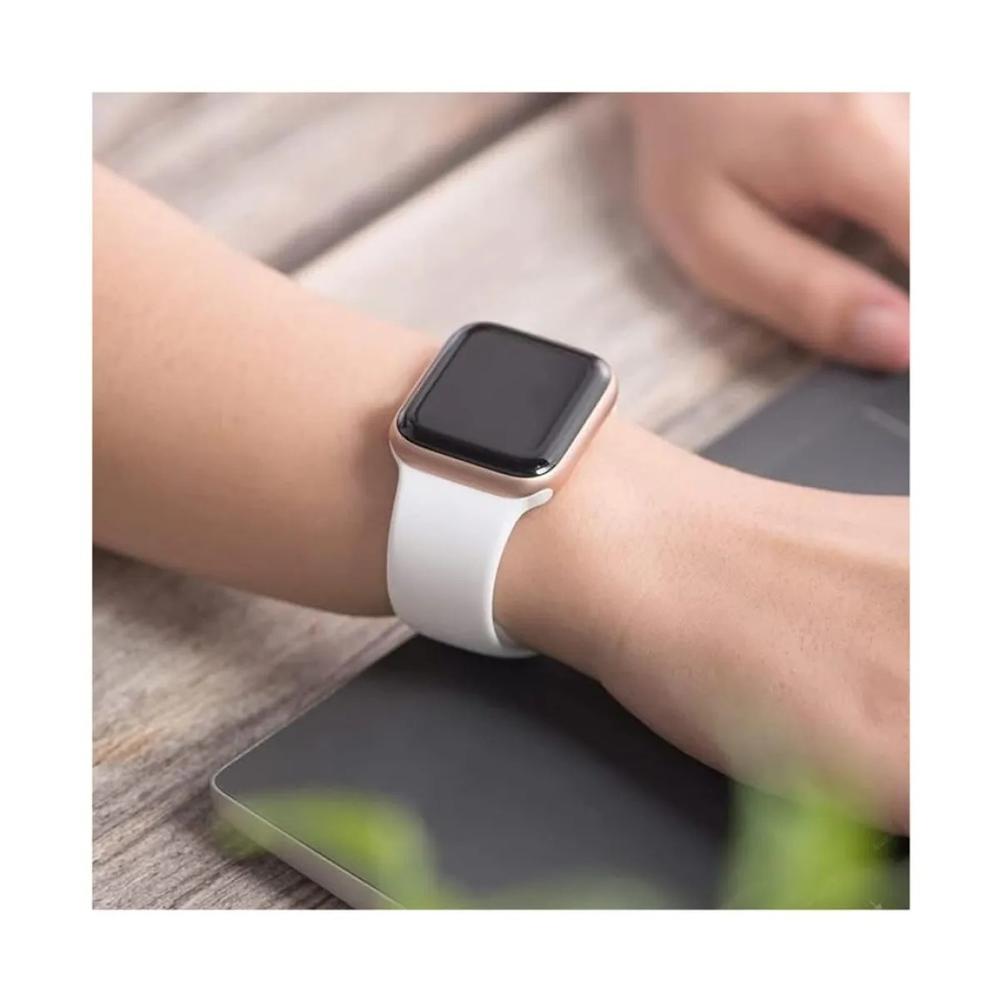 Correa de silicona para apple watch 42-44-45-49 mm blanco