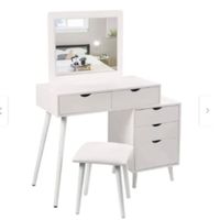 TOCADOR CON ESPEJO GRANDE 3 CAJONES NACION MUEBLES COLOR BLANCO