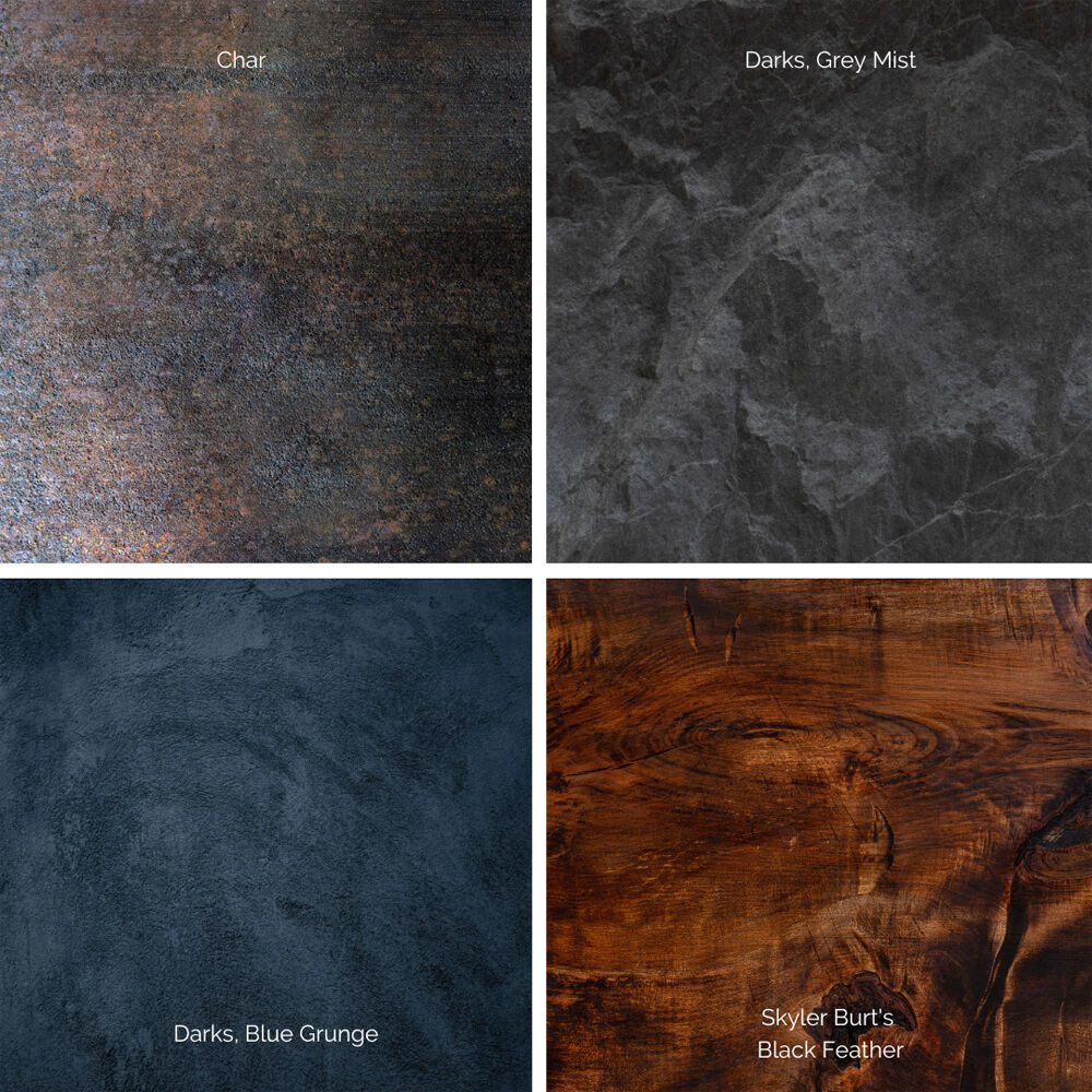 Fondos de Fotografía Portátiles Best Ever (Oscuro, 24 x 24"") - 2 Fondos Doble Cara, 4 Superficies,