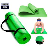Mat de Yoga Pilates 10 mm con Elástico Portátil Verde