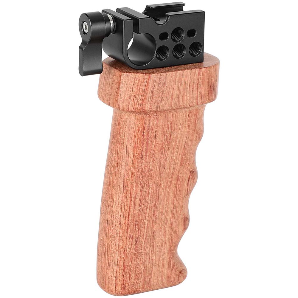 Empuñadura de Madera CAMVATE con Abrazadera de Varilla de 15mm y Montura para Zapata - Uso Izquierd