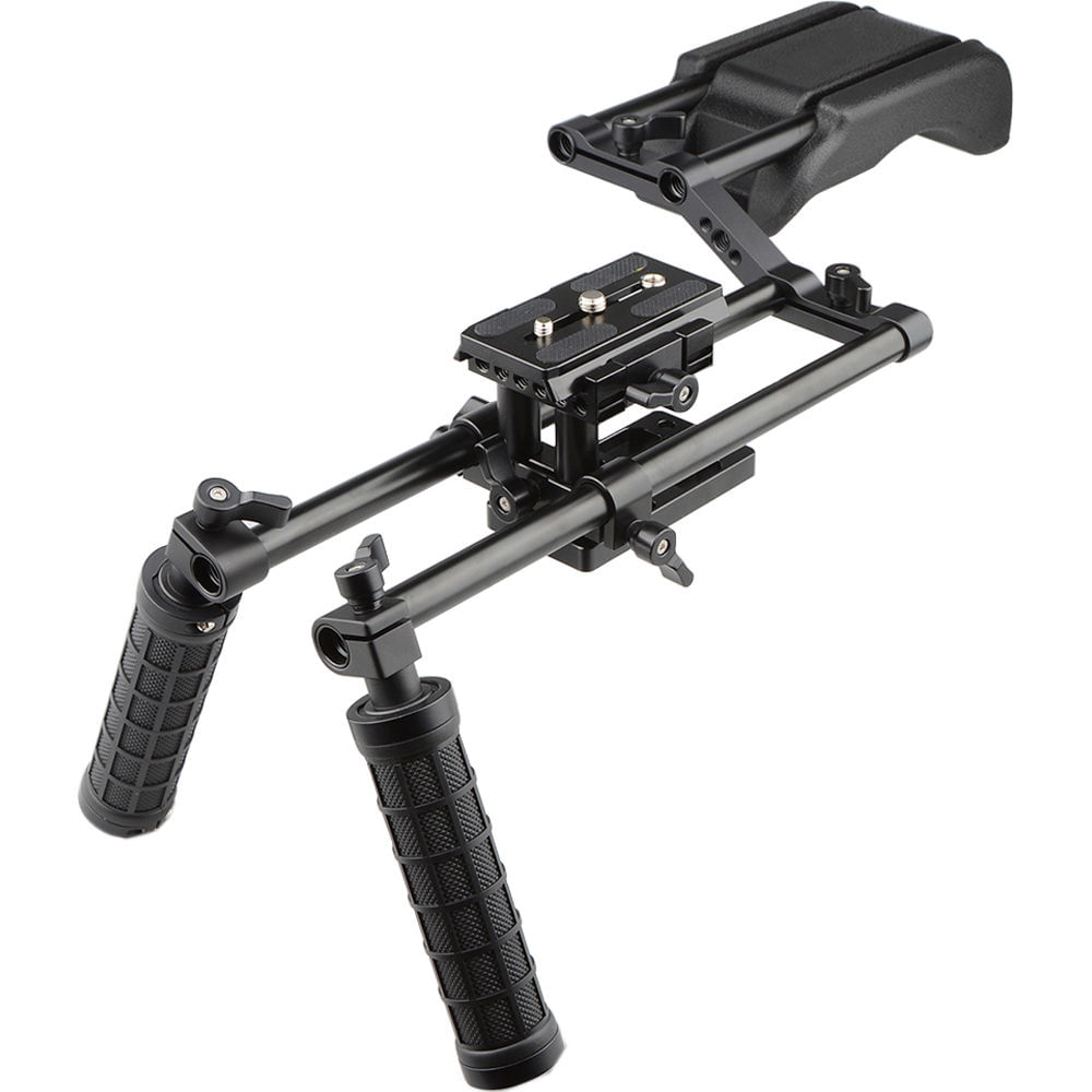 CAMVATE Pro DSLR Soporte de Hombro Offset Rig Kit con Empuñaduras Dual y Base Ajustable